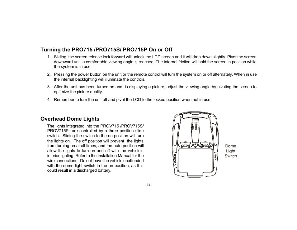 Audiovox PROV715S User Manual | Page 14 / 31