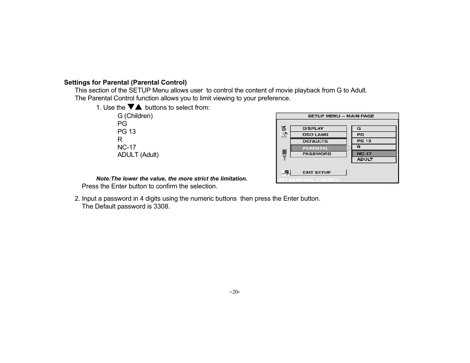 Audiovox PROV715S User Manual | Page 20 / 31
