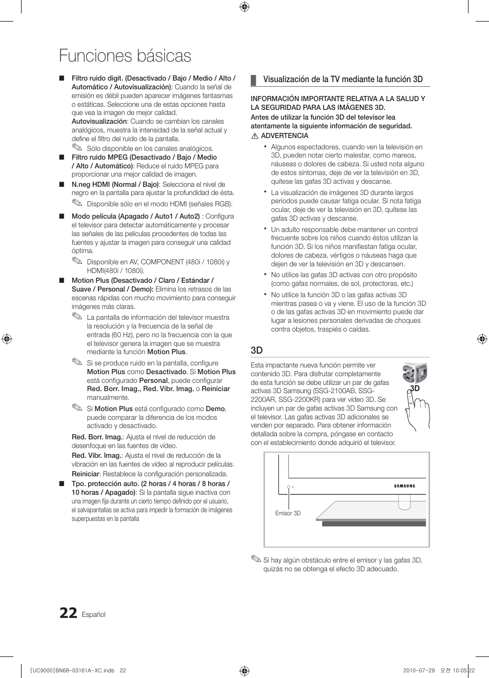 Funciones básicas | Samsung UE46C9000ZW User Manual | Page 150 / 386