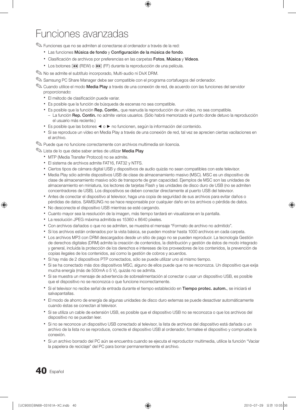 Funciones avanzadas | Samsung UE46C9000ZW User Manual | Page 168 / 386