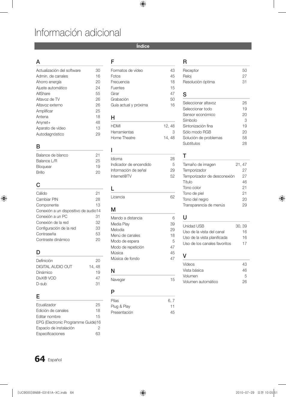 Información adicional | Samsung UE46C9000ZW User Manual | Page 192 / 386