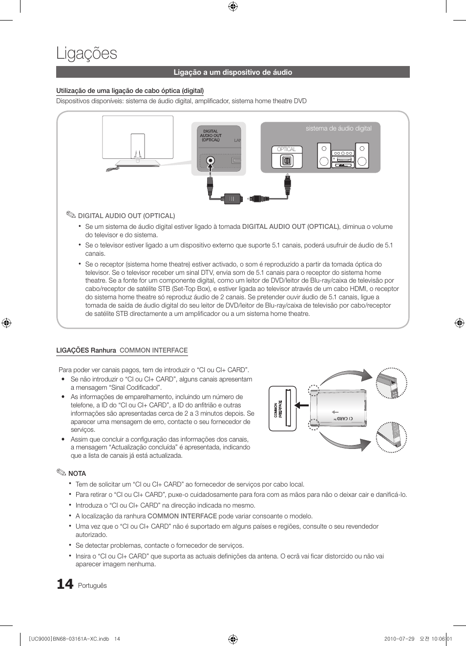 Ligações | Samsung UE46C9000ZW User Manual | Page 206 / 386