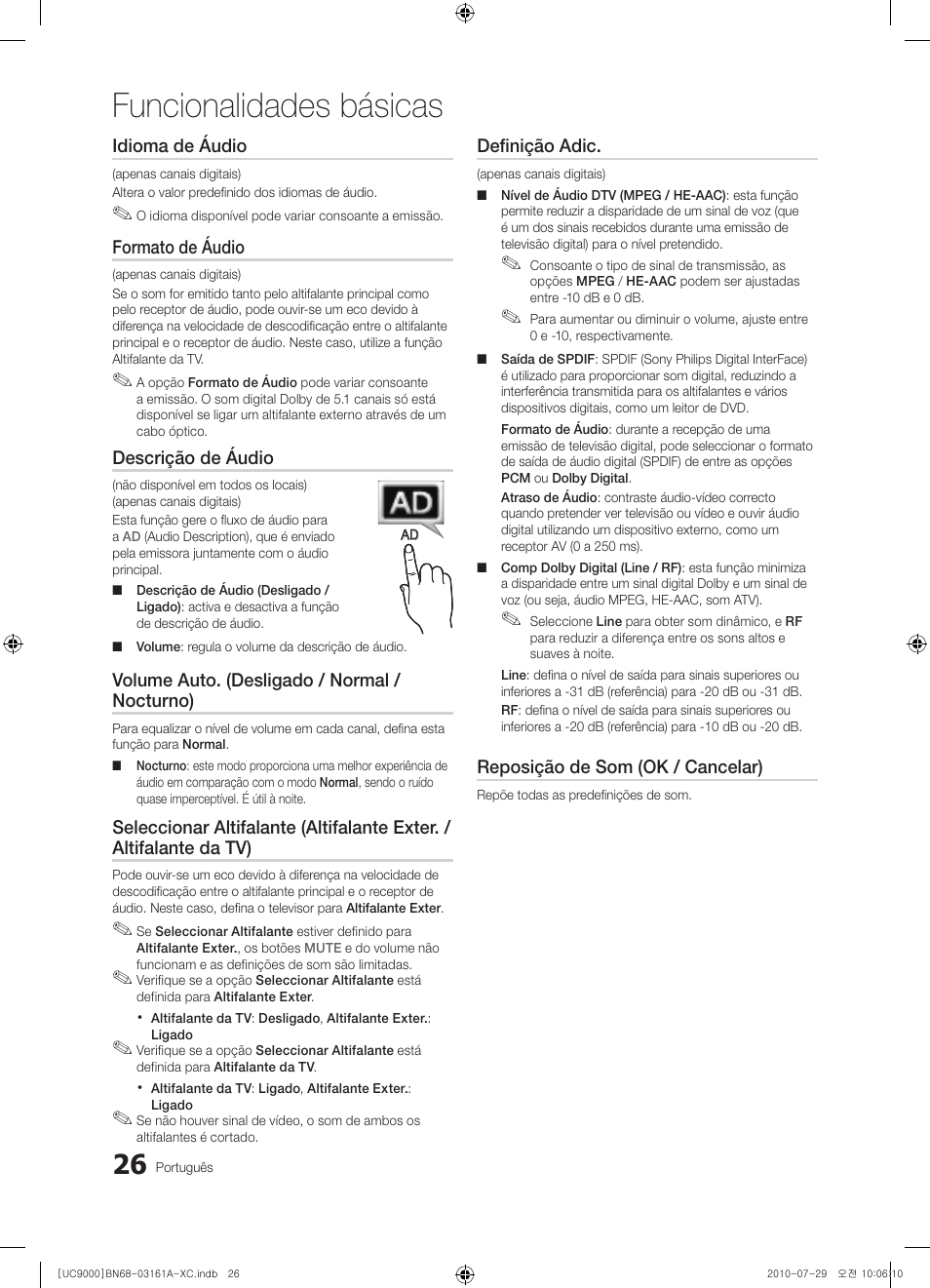 Funcionalidades básicas | Samsung UE46C9000ZW User Manual | Page 218 / 386