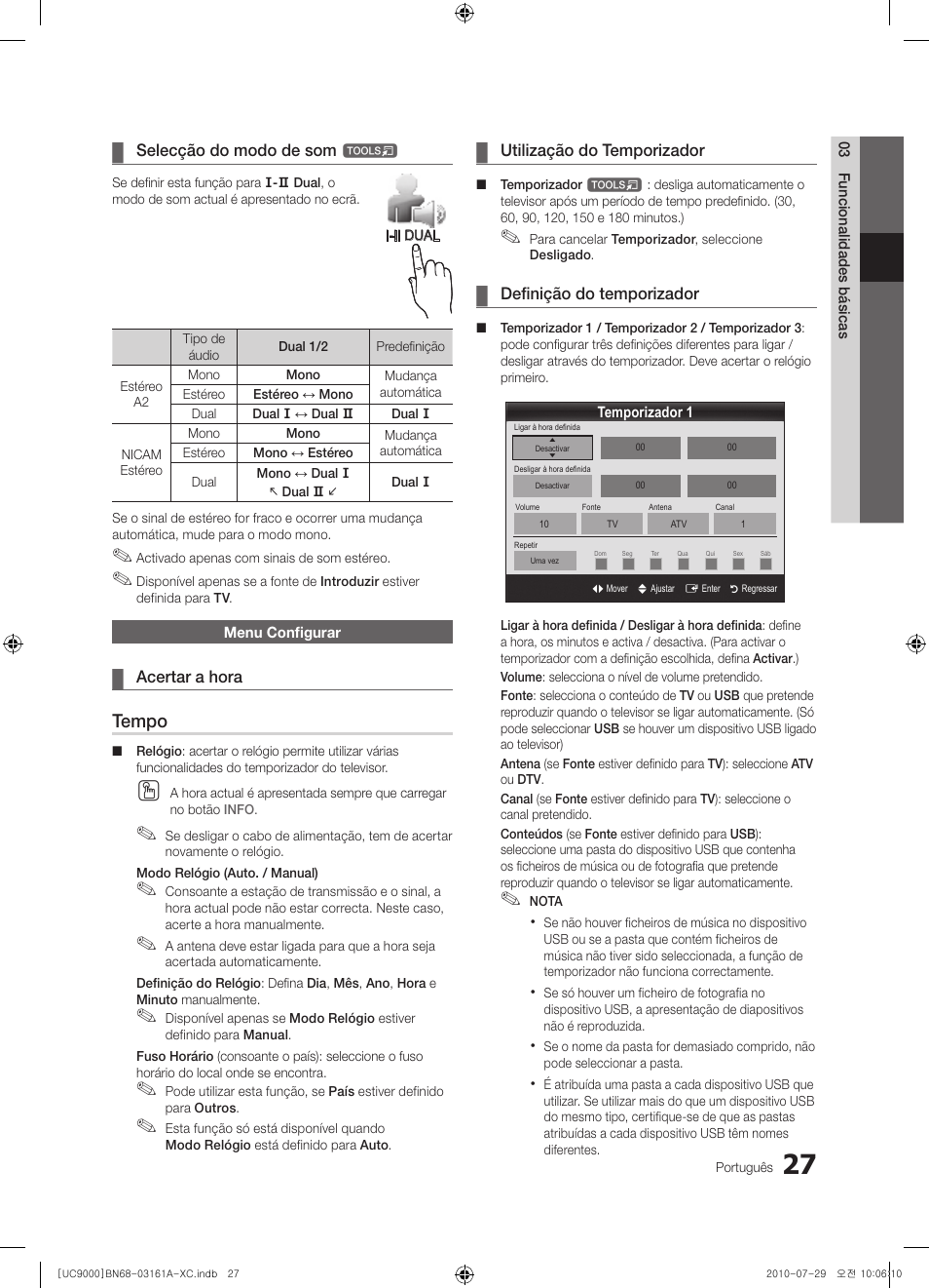 Tempo | Samsung UE46C9000ZW User Manual | Page 219 / 386