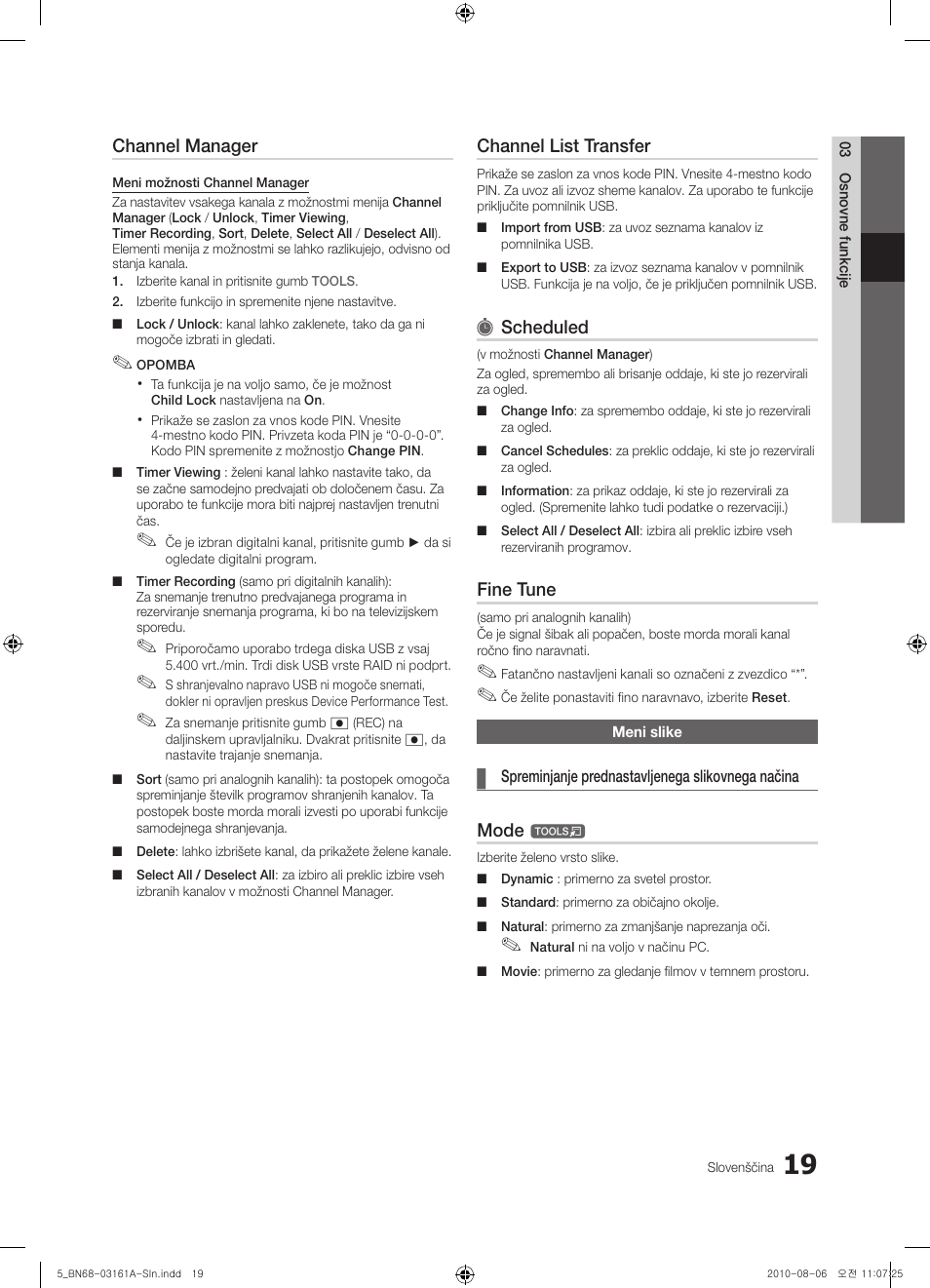 Channel manager, Channel list transfer, Scheduled | Fine tune, Mode | Samsung UE46C9000ZW User Manual | Page 275 / 386