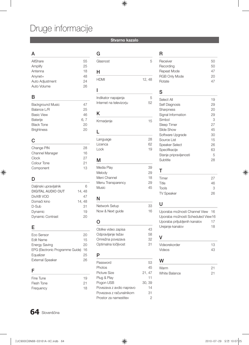 Druge informacije | Samsung UE46C9000ZW User Manual | Page 320 / 386
