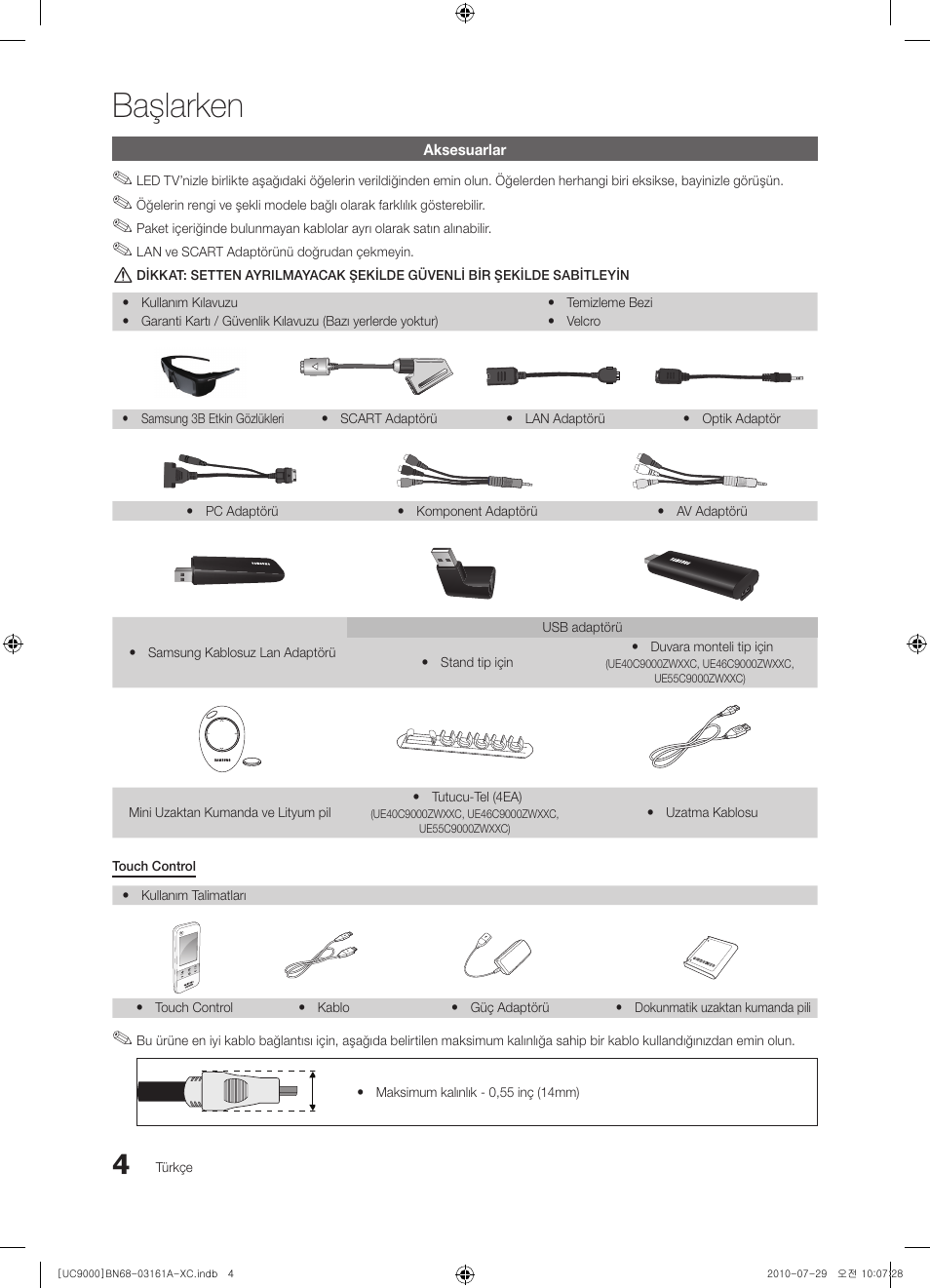 Başlarken | Samsung UE46C9000ZW User Manual | Page 324 / 386