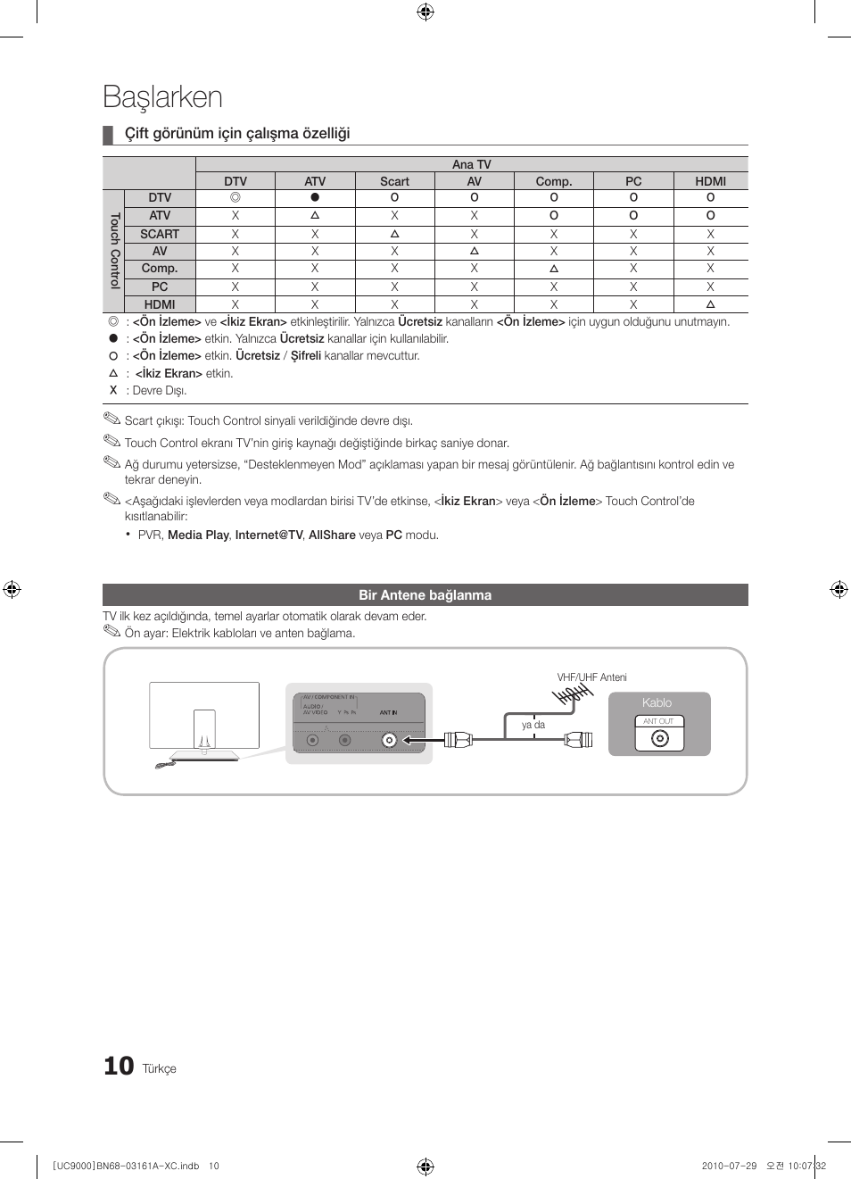 Başlarken | Samsung UE46C9000ZW User Manual | Page 330 / 386