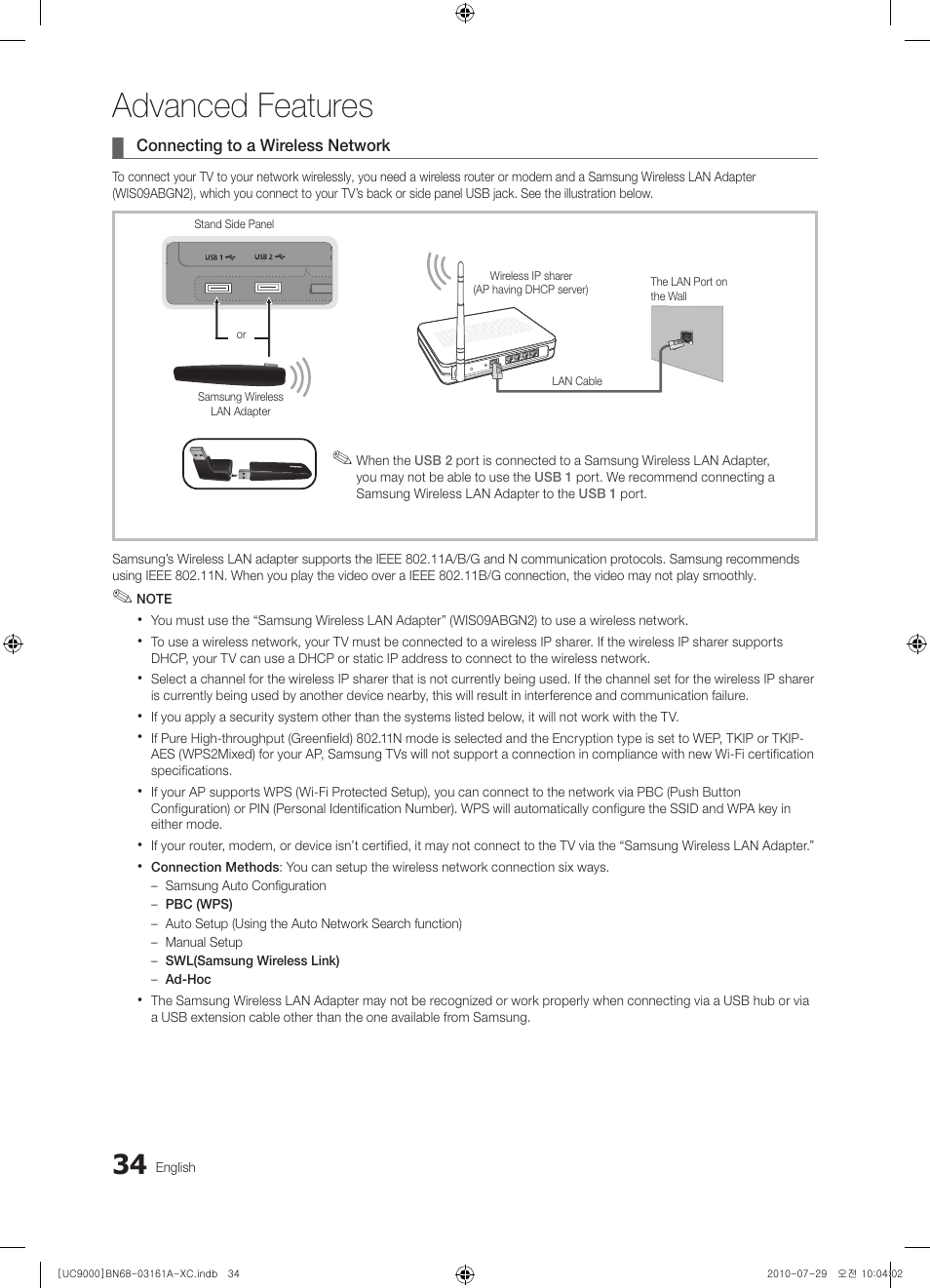 Advanced features | Samsung UE46C9000ZW User Manual | Page 34 / 386