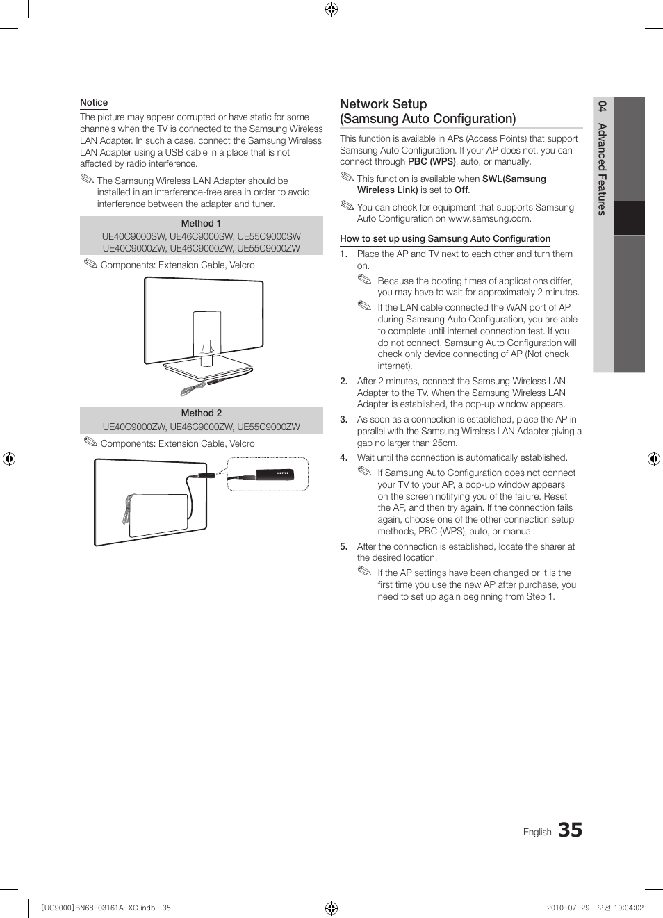 Samsung UE46C9000ZW User Manual | Page 35 / 386