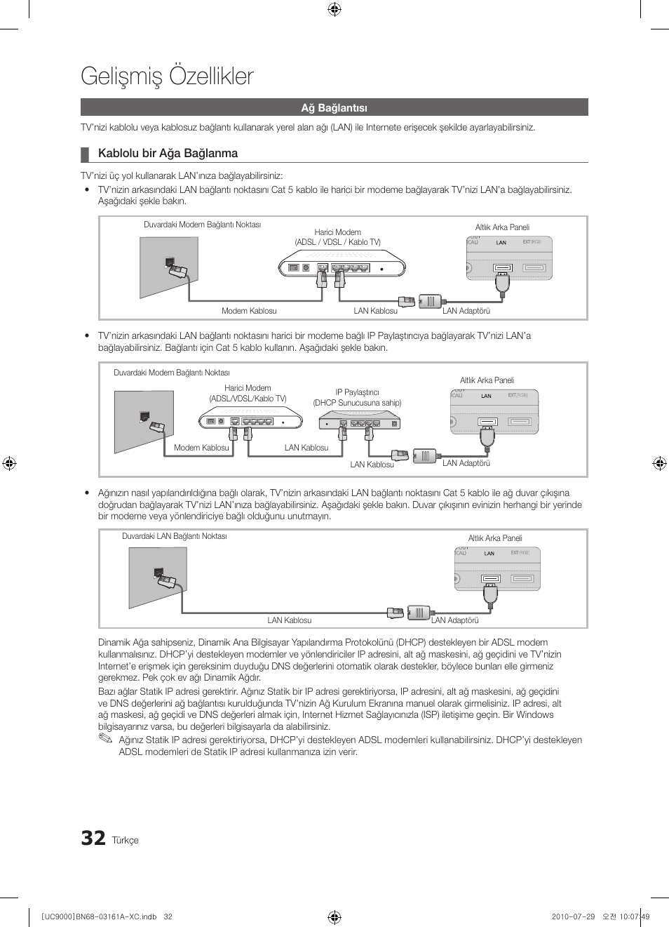 Gelişmiş özellikler | Samsung UE46C9000ZW User Manual | Page 352 / 386