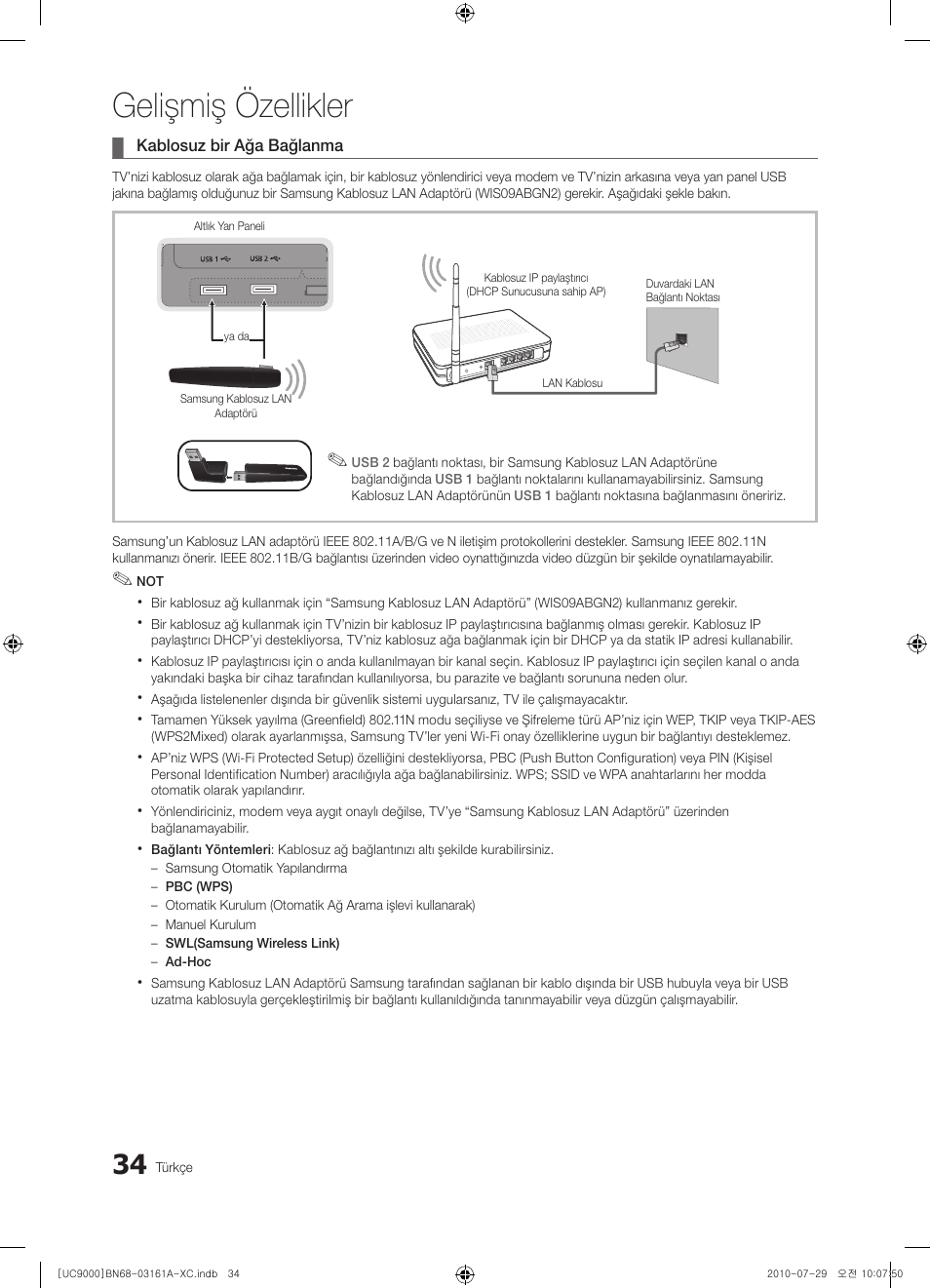 Gelişmiş özellikler | Samsung UE46C9000ZW User Manual | Page 354 / 386