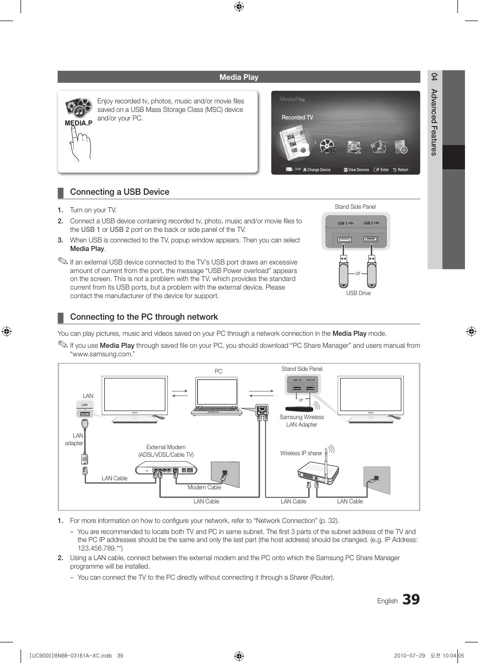 Samsung UE46C9000ZW User Manual | Page 39 / 386