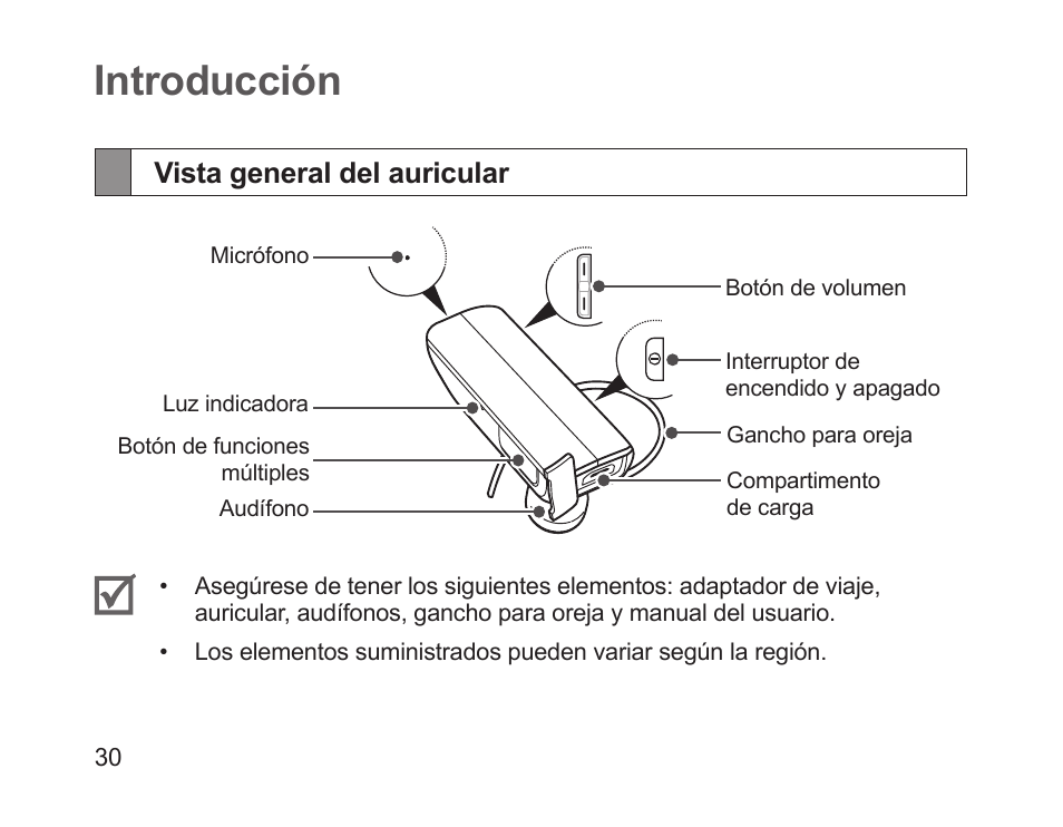 Introducción, Vista general del auricular | Samsung HM1700 User Manual | Page 32 / 84