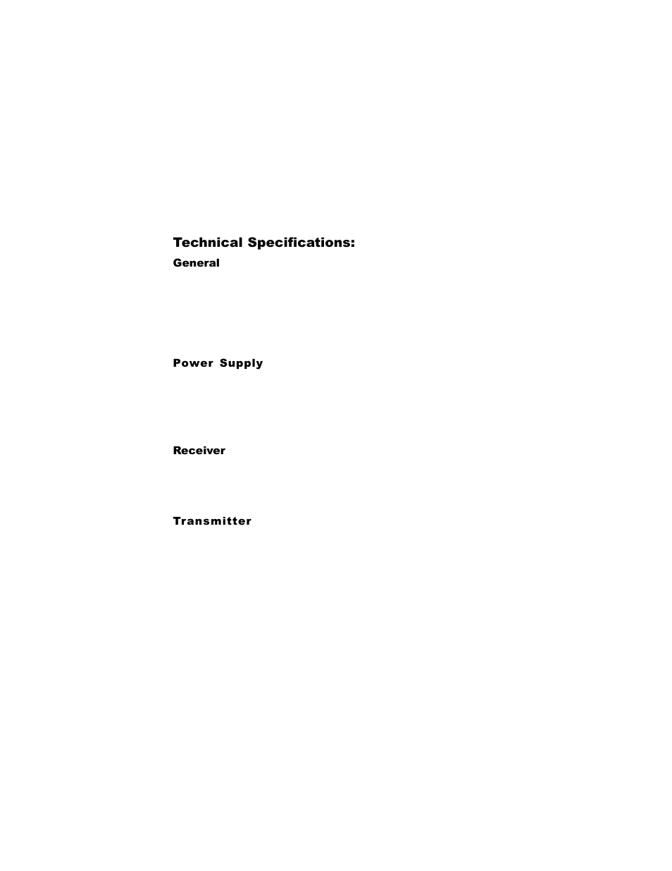 Technical specifications | Audiovox 1525 User Manual | Page 19 / 24