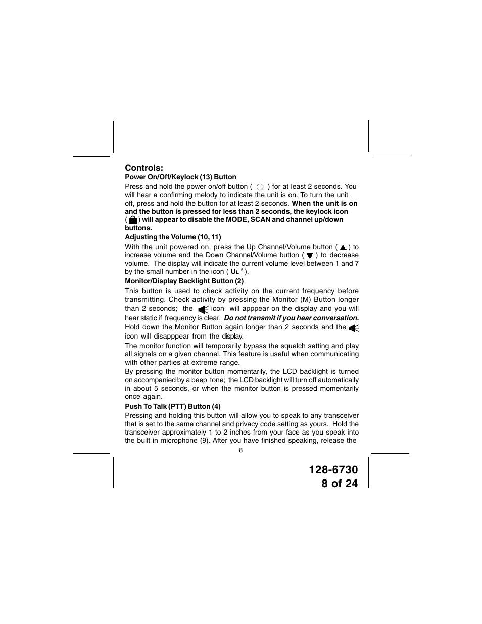 Audiovox GMRS7001-2 User Manual | Page 8 / 24