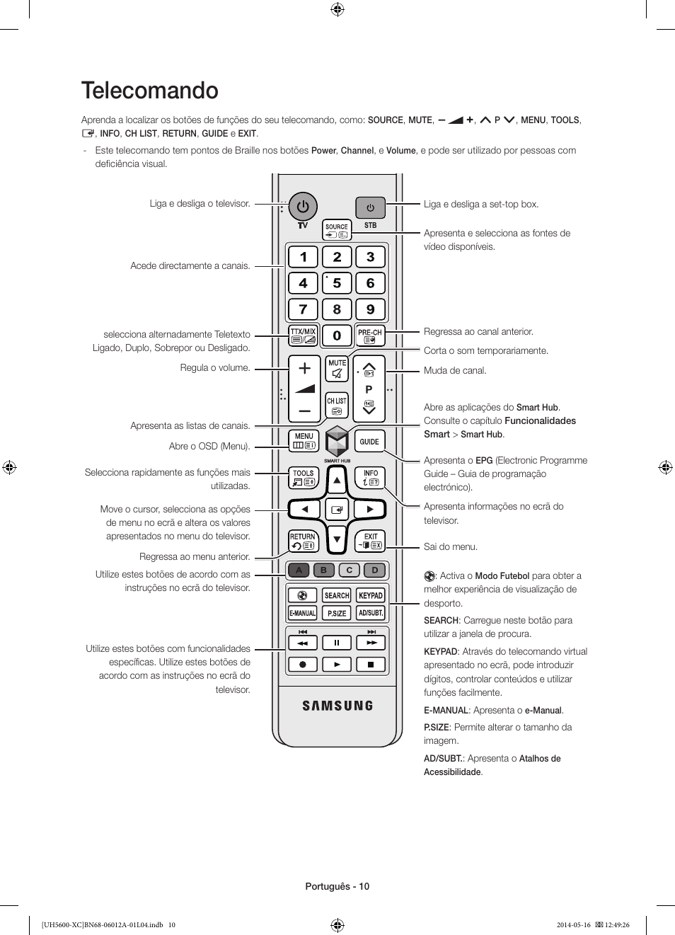 Telecomando | Samsung UE22H5600AW User Manual | Page 70 / 81