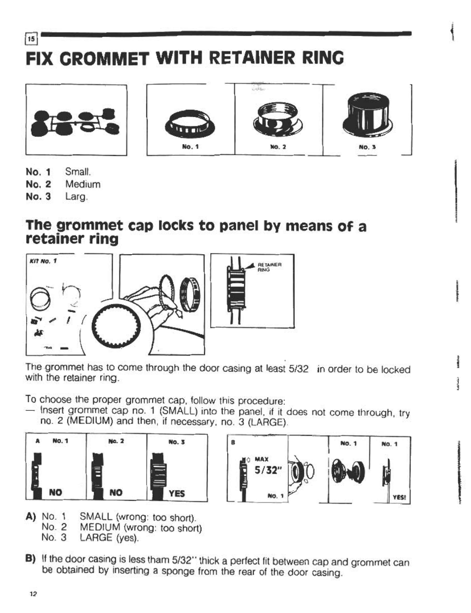 Fix grommet with retainer ring | Audiovox Automobile Accessories User Manual | Page 11 / 20