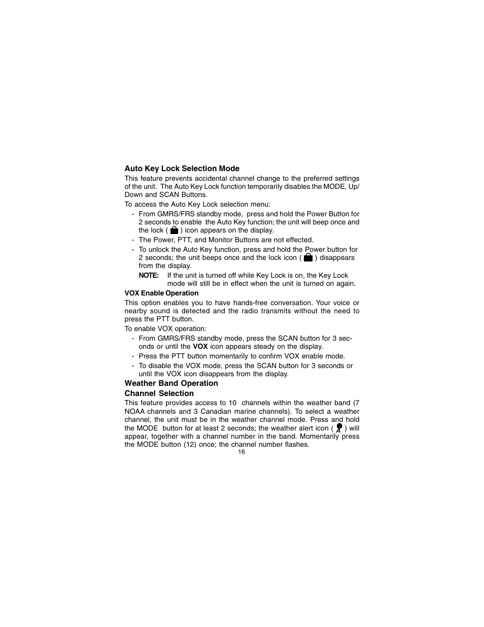 Audiovox GMRS7001-2CH User Manual | Page 16 / 24
