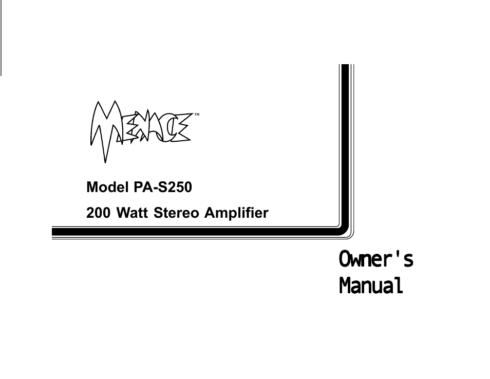 Audiovox PA-S250 User Manual | 16 pages