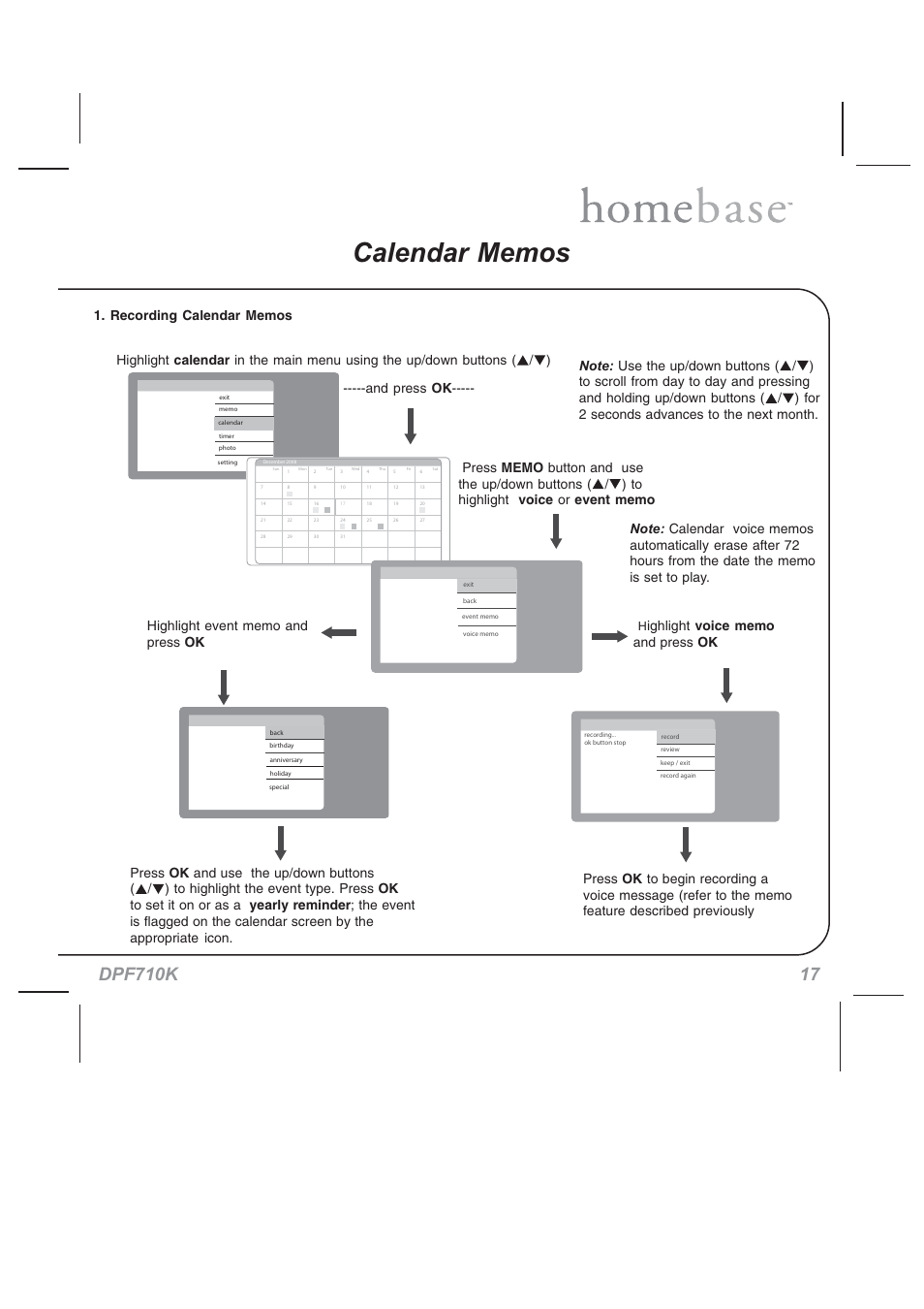 Audiovox HOMEBASE DPF710K User Manual | Page 17 / 32