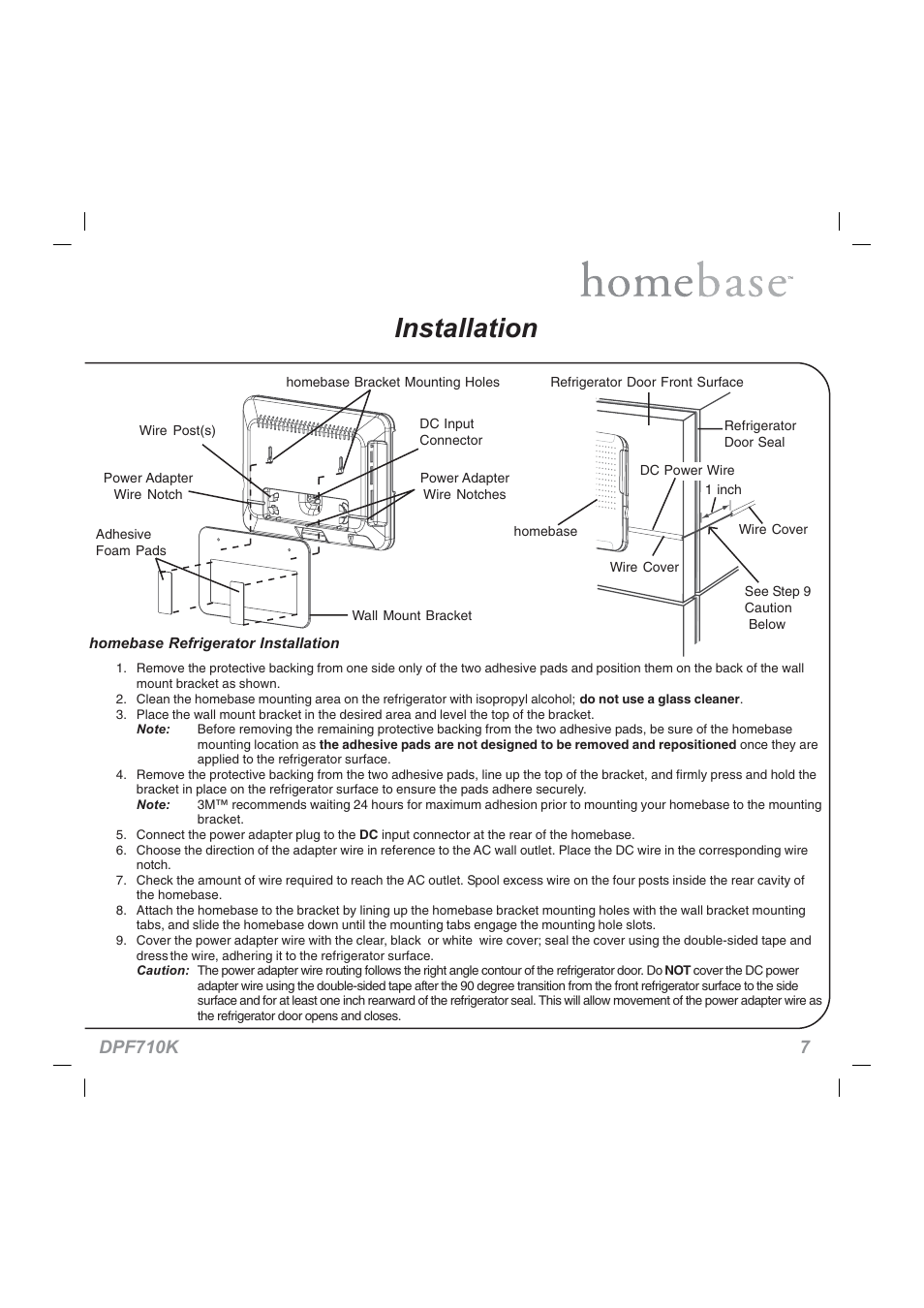 Installation, Dpf710k 7 | Audiovox HOMEBASE DPF710K User Manual | Page 7 / 32