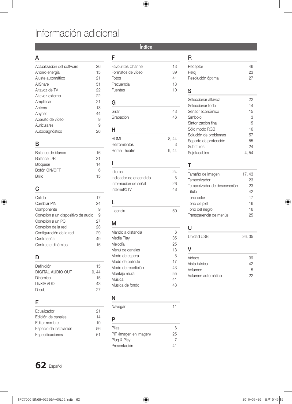 Información adicional | Samsung PS50C7000YW User Manual | Page 186 / 373