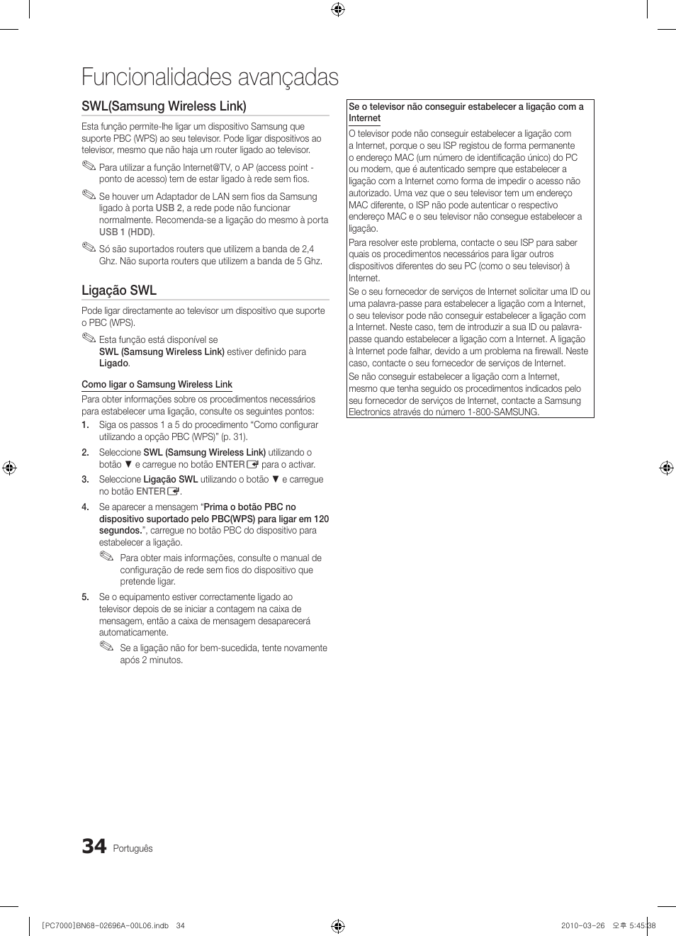 Funcionalidades avançadas | Samsung PS50C7000YW User Manual | Page 220 / 373