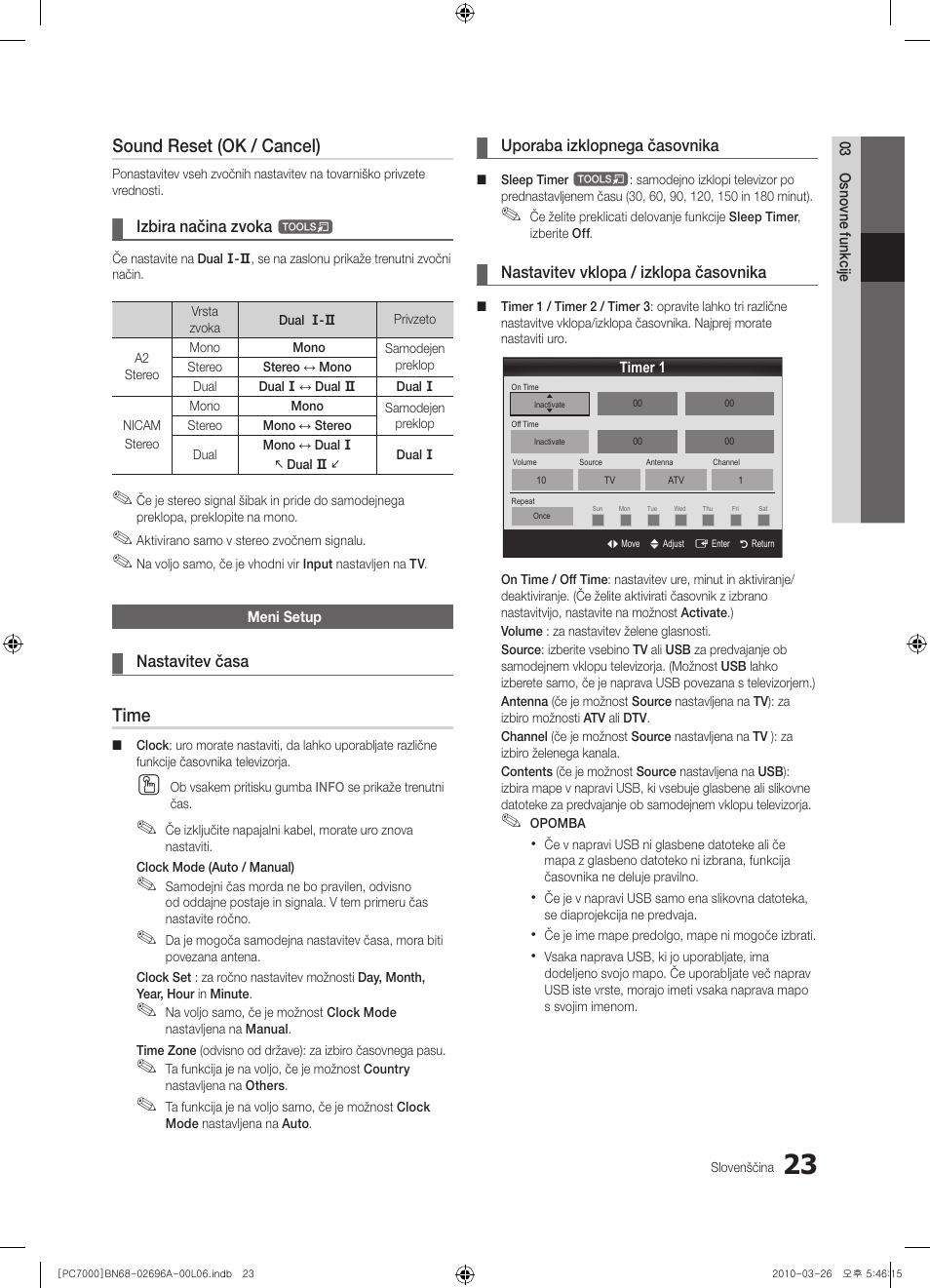 Sound reset (ok / cancel), Time | Samsung PS50C7000YW User Manual | Page 271 / 373