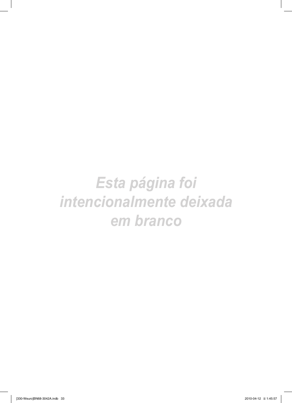 Esta página foi intencionalmente deixada em branco | Samsung LE22C330F2W User Manual | Page 137 / 212