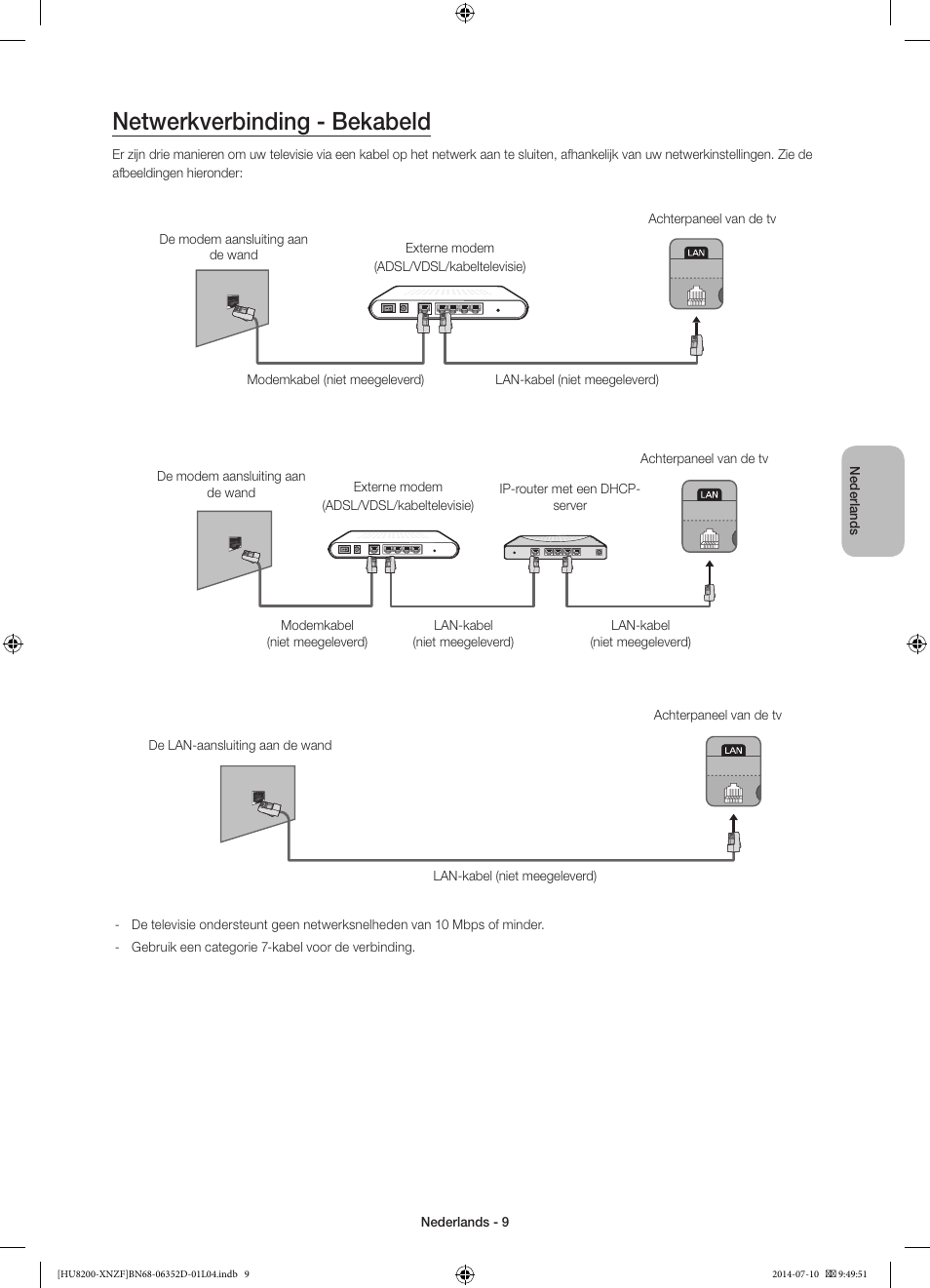 Netwerkverbinding - bekabeld | Samsung UE55HU8200L User Manual | Page 81 / 97