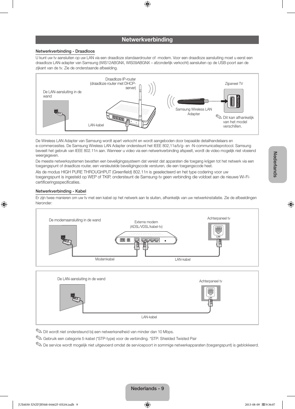 Netwerkverbinding | Samsung UE40EH6030W User Manual | Page 51 / 57