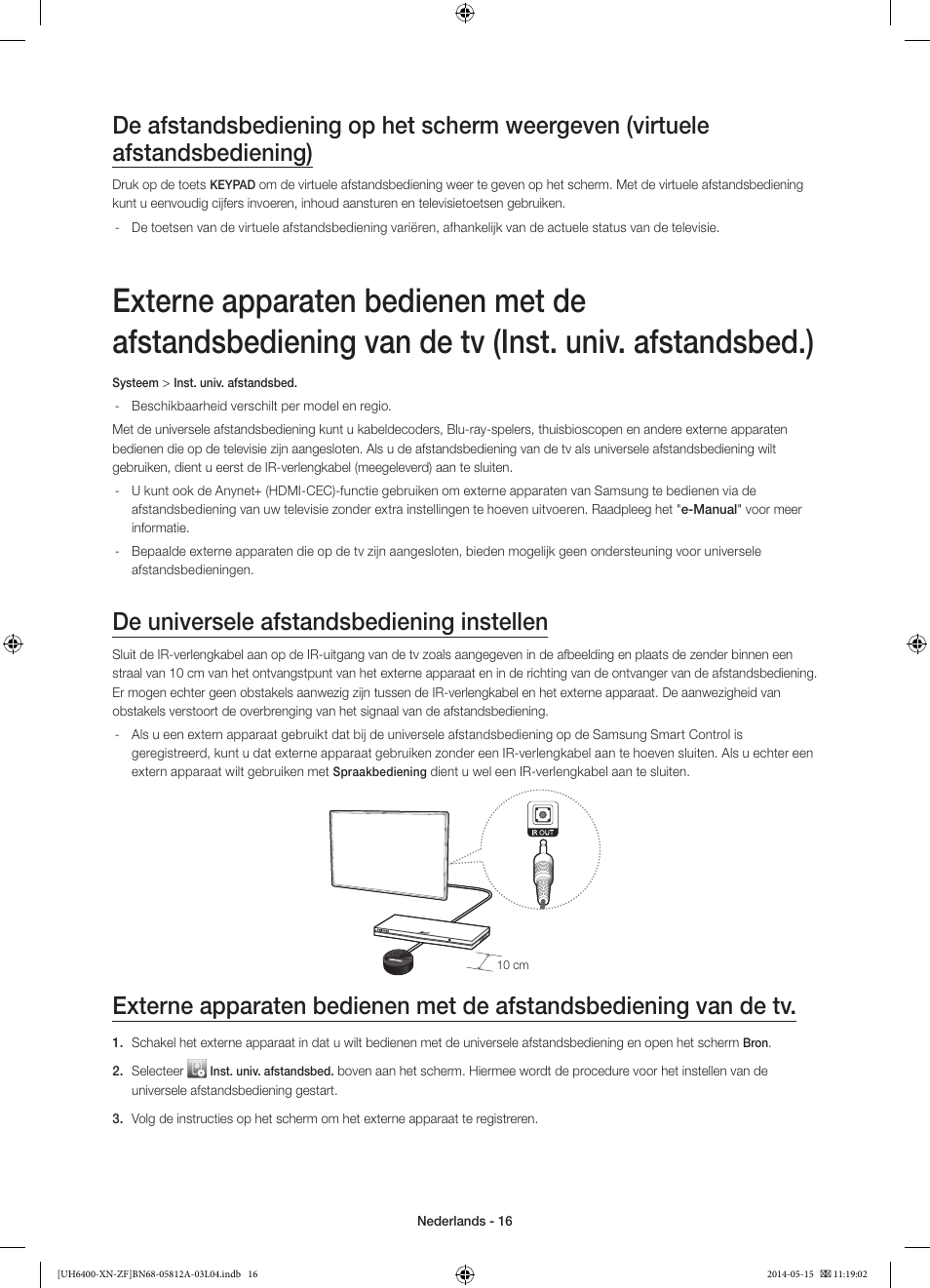 De universele afstandsbediening instellen | Samsung UE65H6400AW User Manual | Page 82 / 89