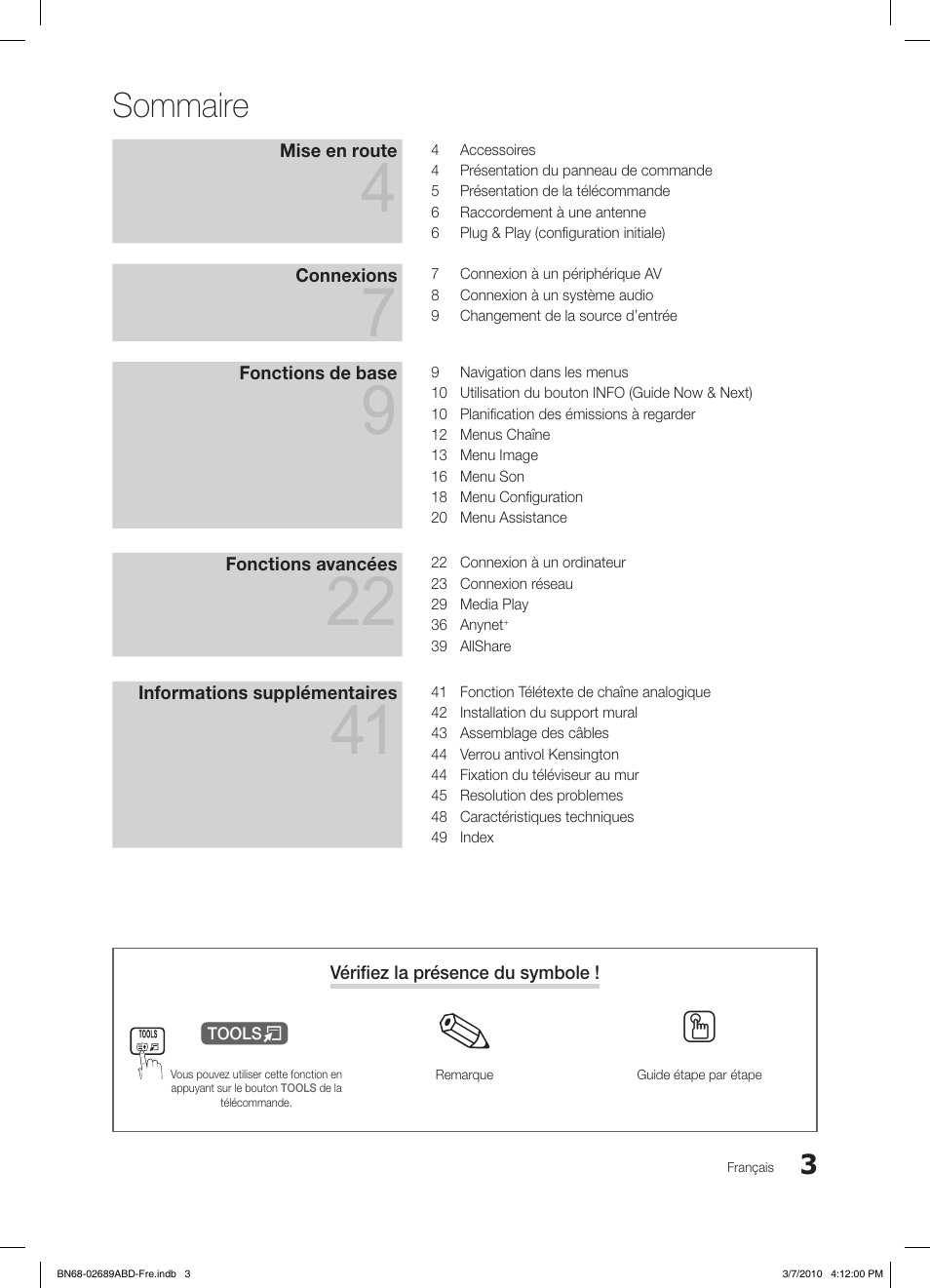Sommaire | Samsung LE40C630K1W User Manual | Page 52 / 197