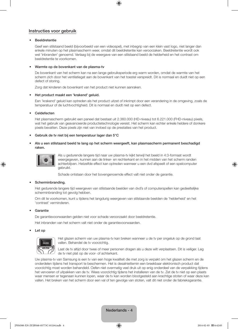 Instructies voor gebruik | Samsung PE43H4500AW User Manual | Page 70 / 89