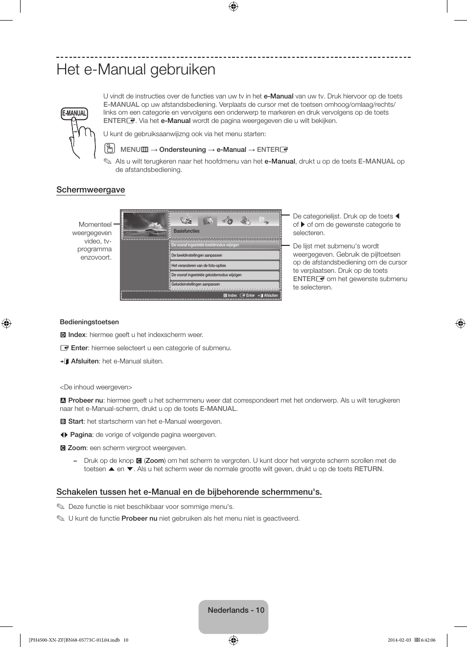 Het e-manual gebruiken | Samsung PE43H4500AW User Manual | Page 76 / 89