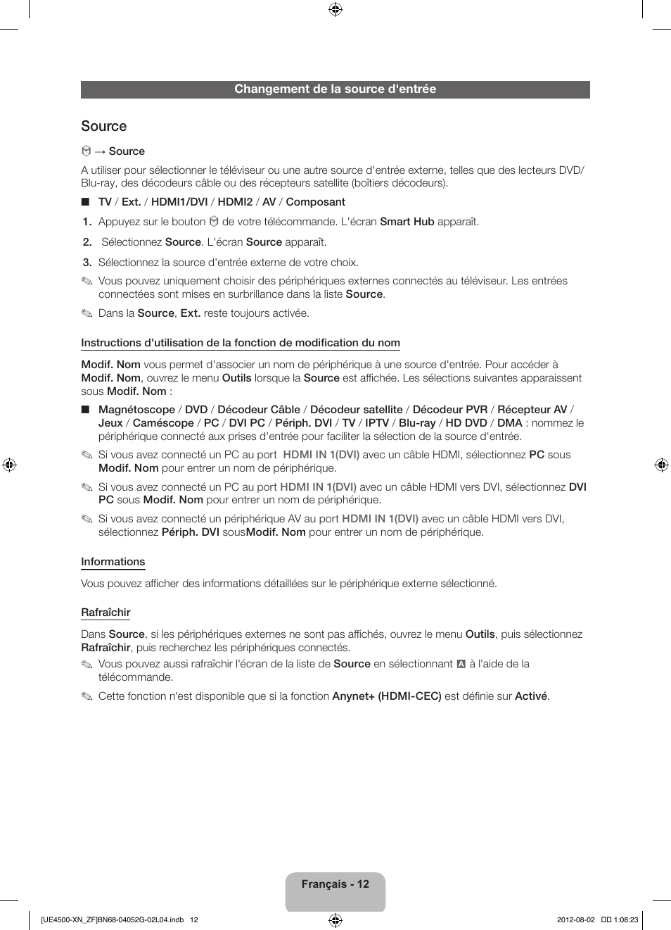 Source | Samsung UE26EH4500W User Manual | Page 34 / 88