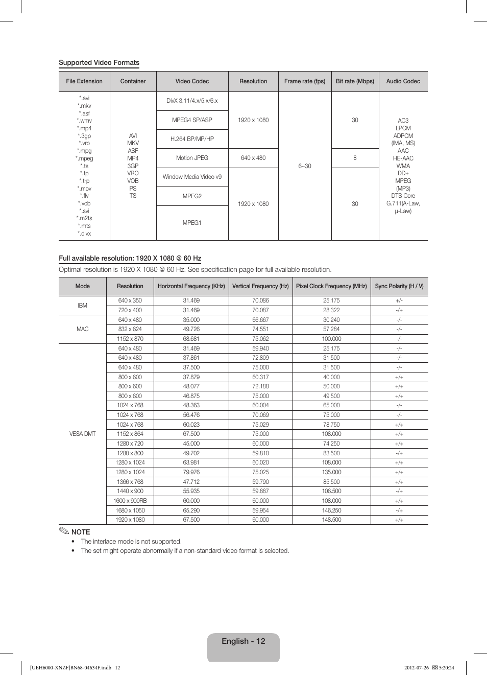 Samsung UE60EH6000S User Manual | Page 12 / 49