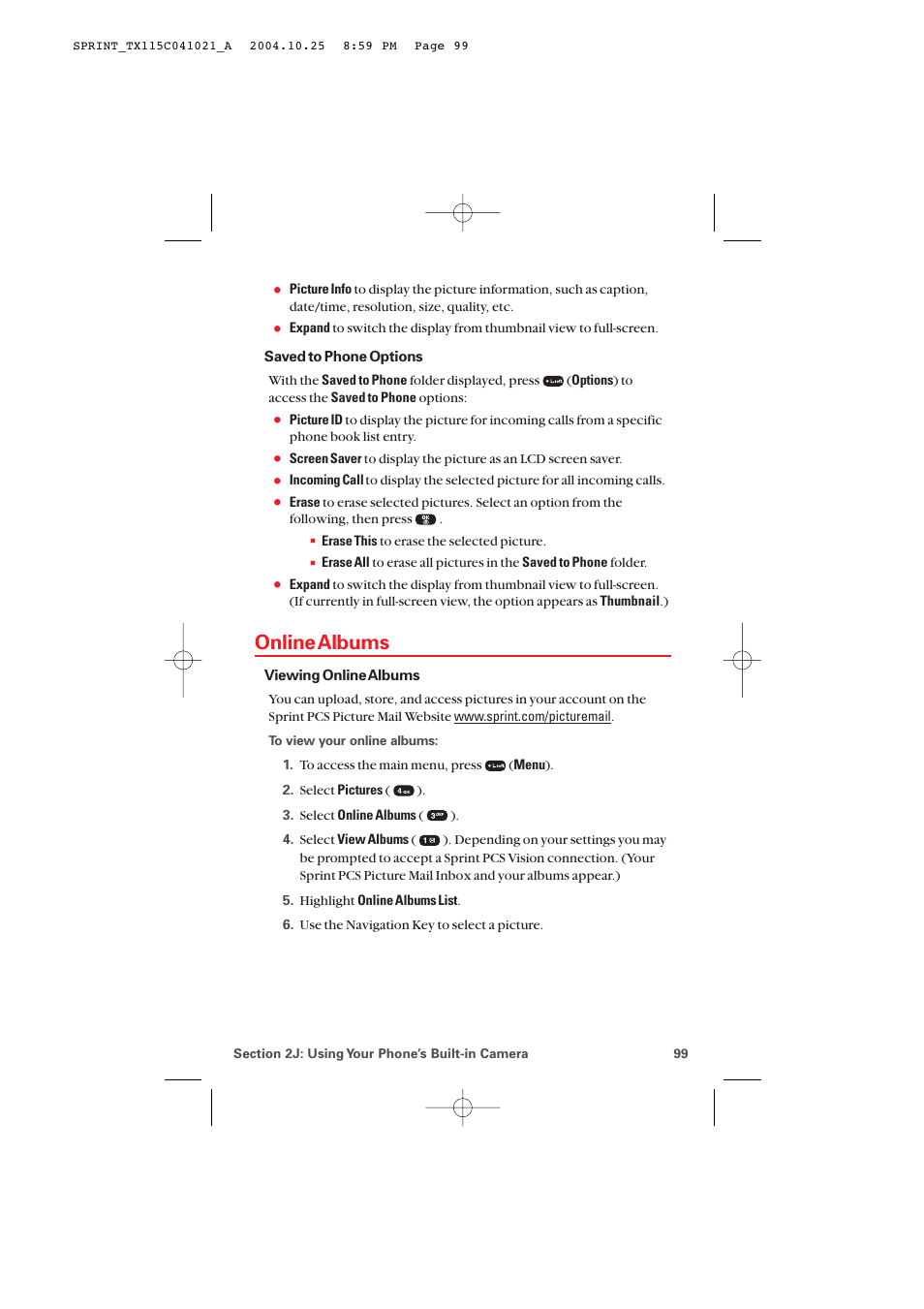 Online albums | Audiovox PM-8912 User Manual | Page 108 / 201
