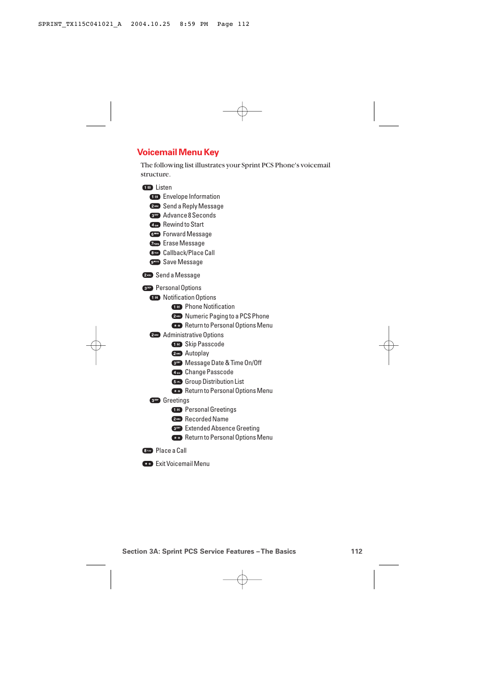 Voicemail menu key | Audiovox PM-8912 User Manual | Page 121 / 201