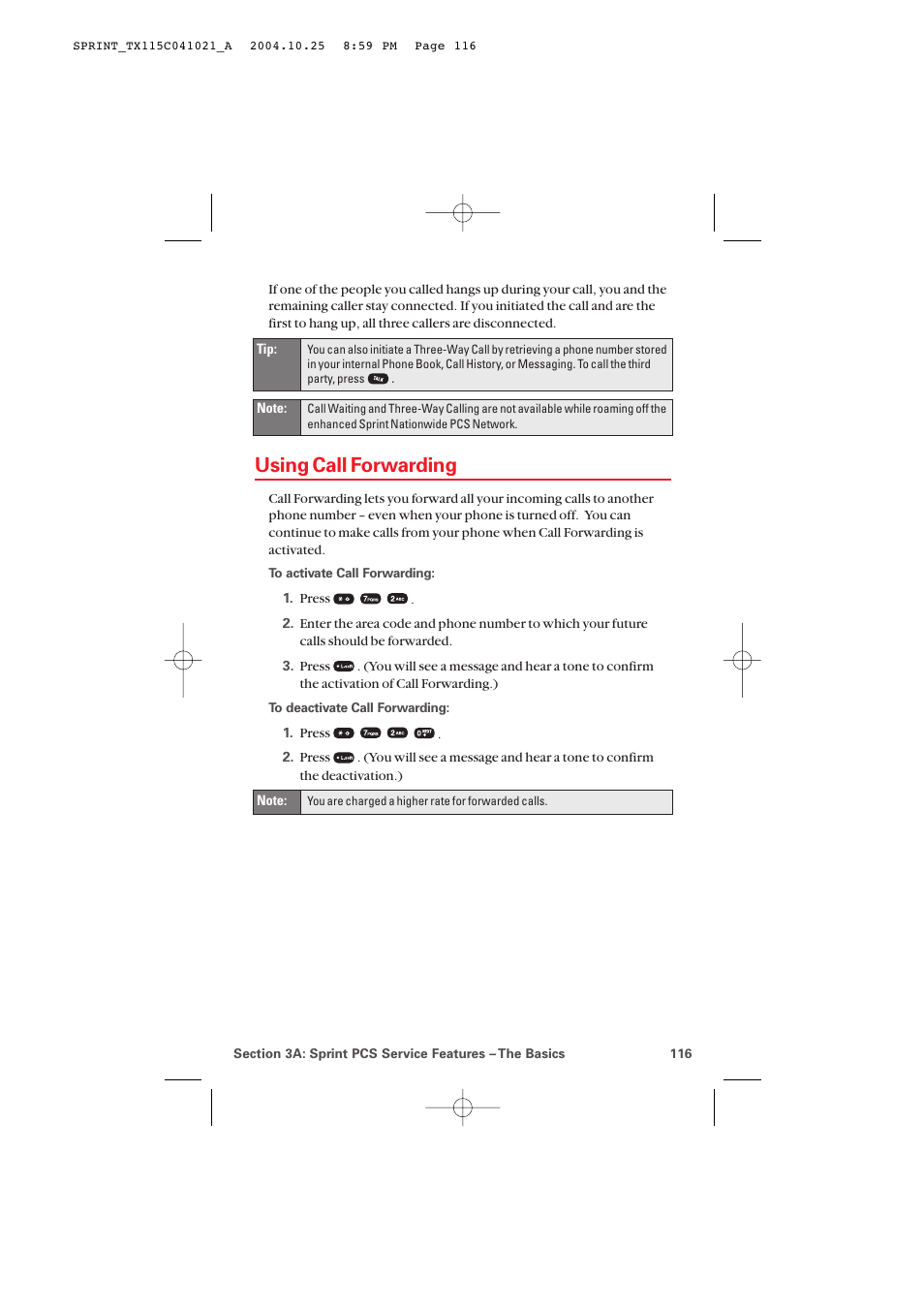 Using call forwarding | Audiovox PM-8912 User Manual | Page 125 / 201
