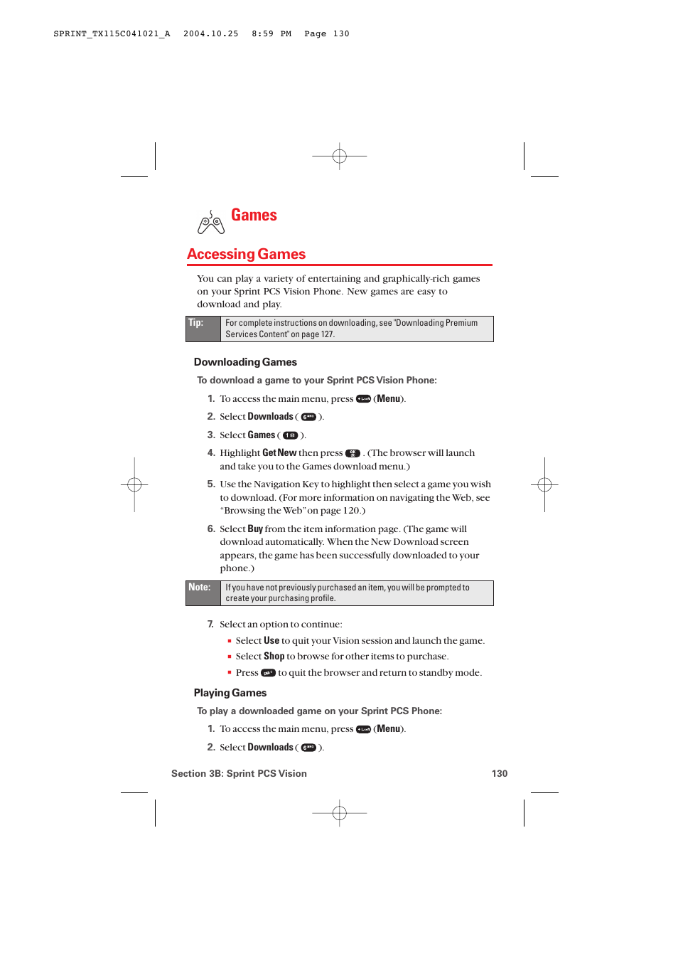 Accessing games, Games | Audiovox PM-8912 User Manual | Page 139 / 201