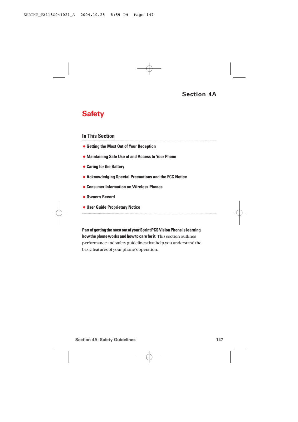 4a. safety, Safety | Audiovox PM-8912 User Manual | Page 156 / 201