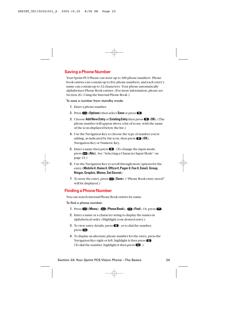 Saving a phone number, Finding a phone number | Audiovox PM-8912 User Manual | Page 29 / 201