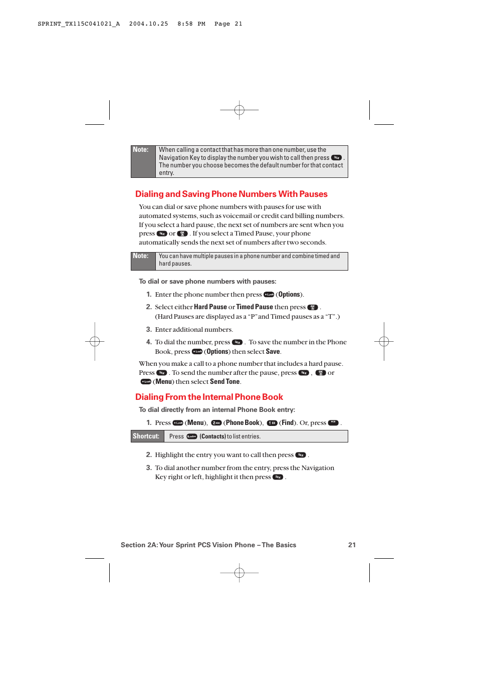 Dialing and saving phone numbers with pauses, Dialing from the internal phone book | Audiovox PM-8912 User Manual | Page 30 / 201