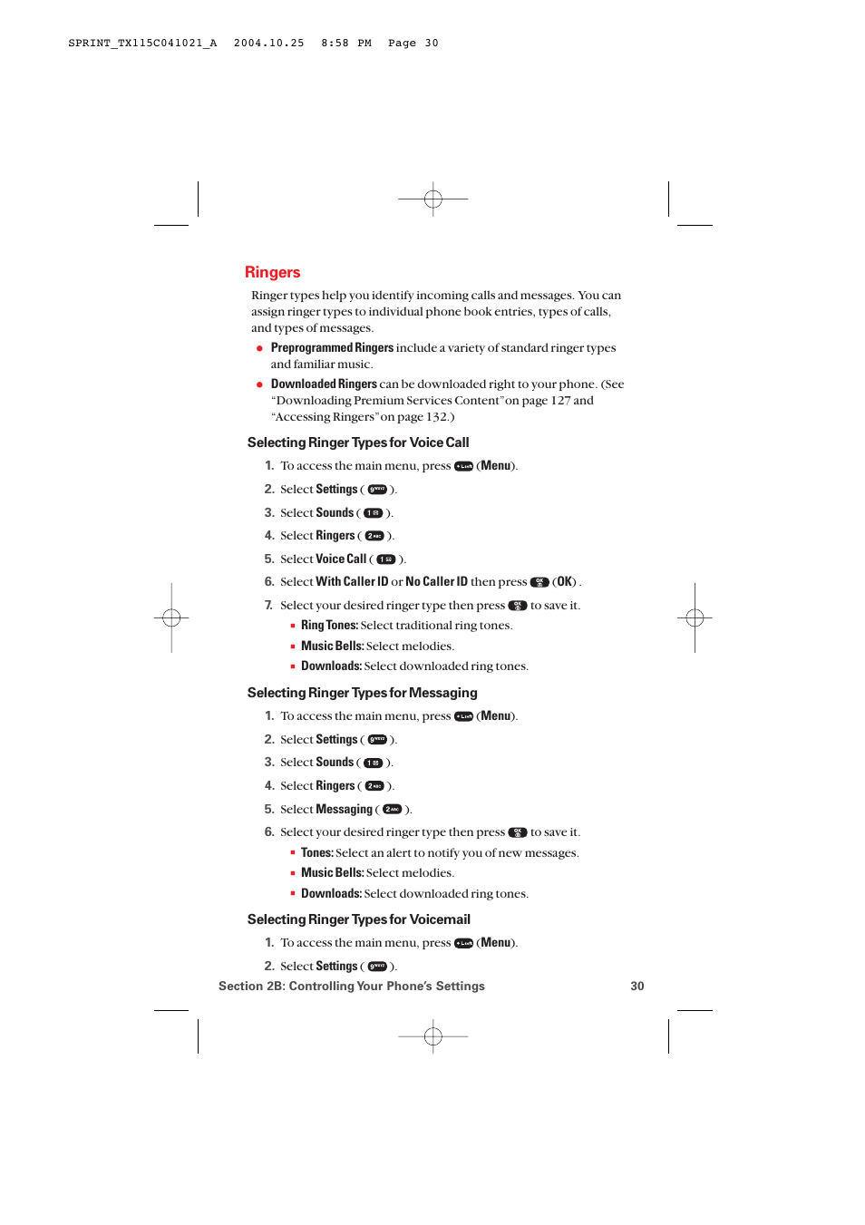Ringers | Audiovox PM-8912 User Manual | Page 39 / 201