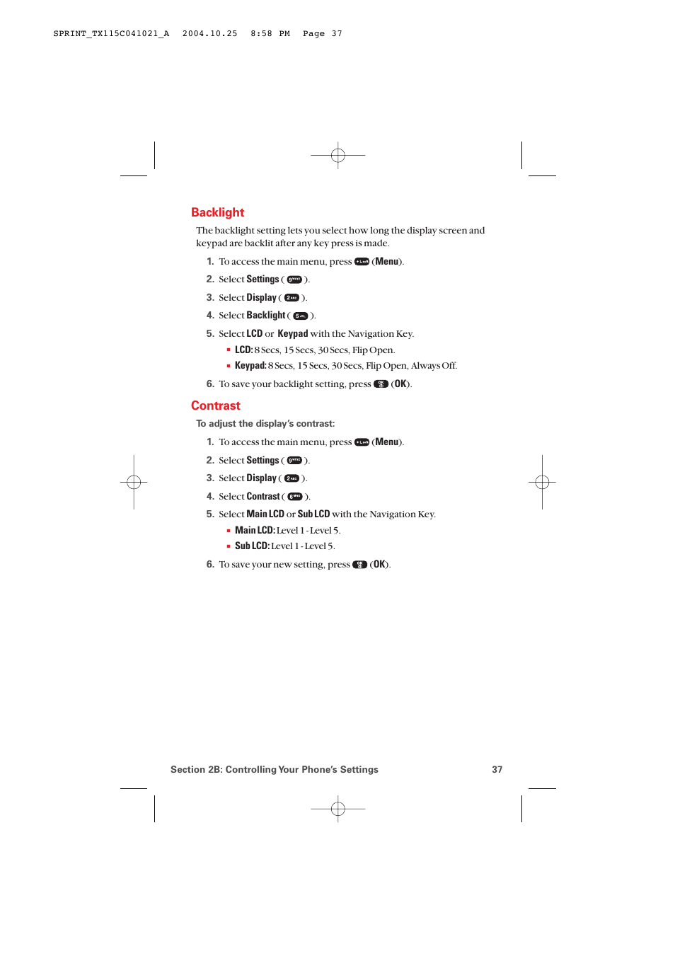 Backlight, Contrast | Audiovox PM-8912 User Manual | Page 46 / 201