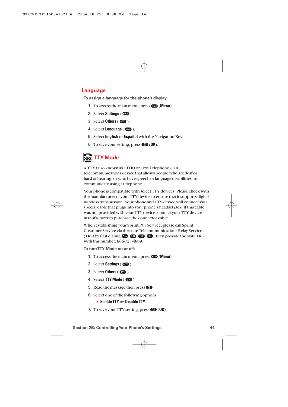 Language, Tty mode | Audiovox PM-8912 User Manual | Page 53 / 201