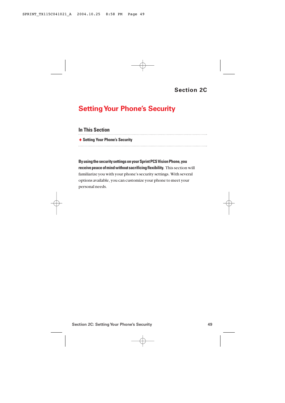 2c. setting your phone’s security, Setting your phone’s security | Audiovox PM-8912 User Manual | Page 58 / 201