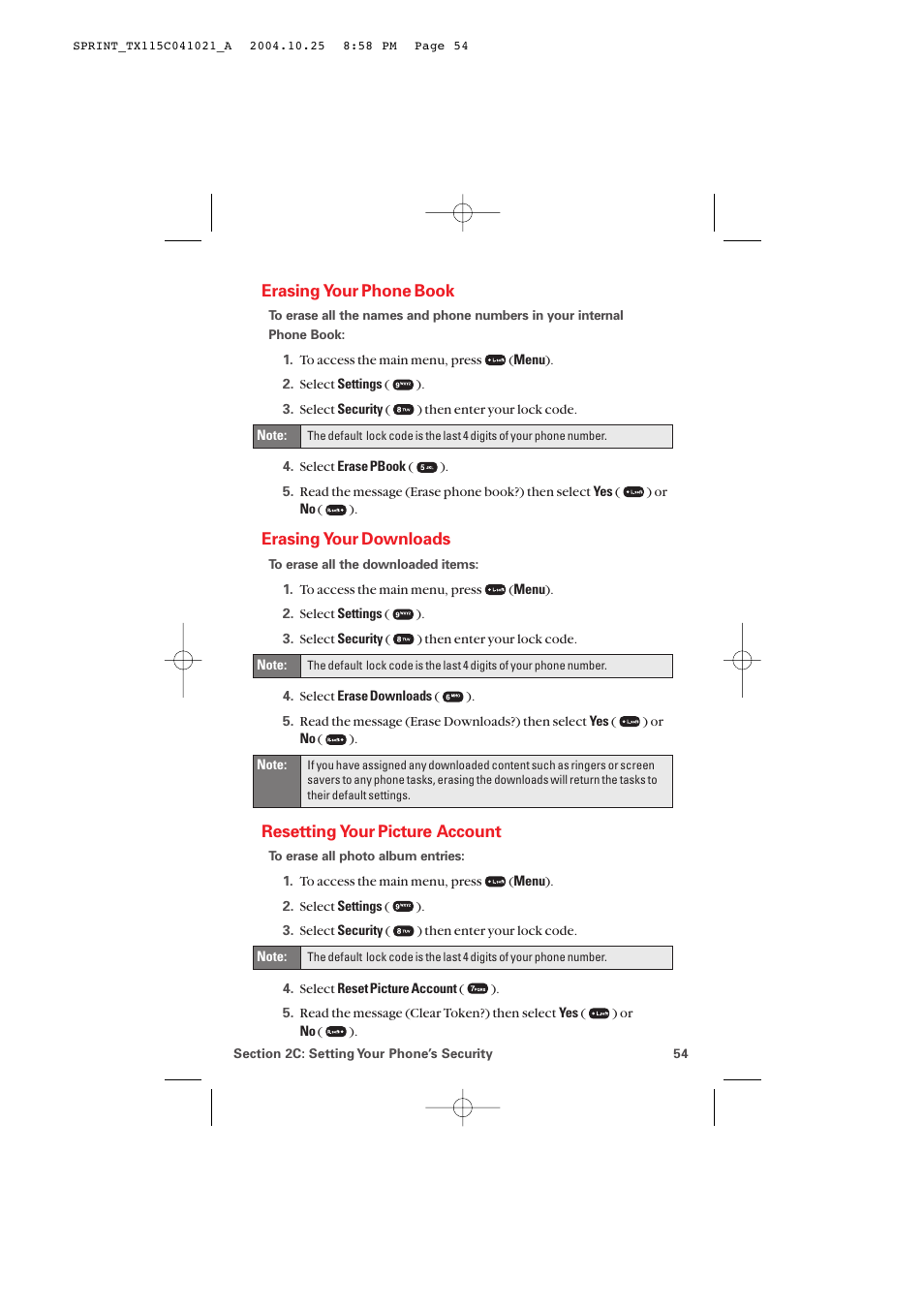 Erasing your phone book, Erasing your downloads, Resetting your picture account | Audiovox PM-8912 User Manual | Page 63 / 201